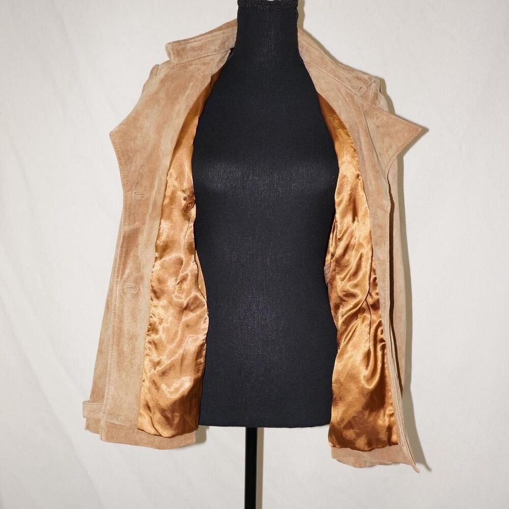 Arden B Women's Tan Leather Coat - Picture 3 of 8